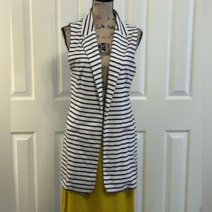 Olivia Sky Striped Black and White long vest small